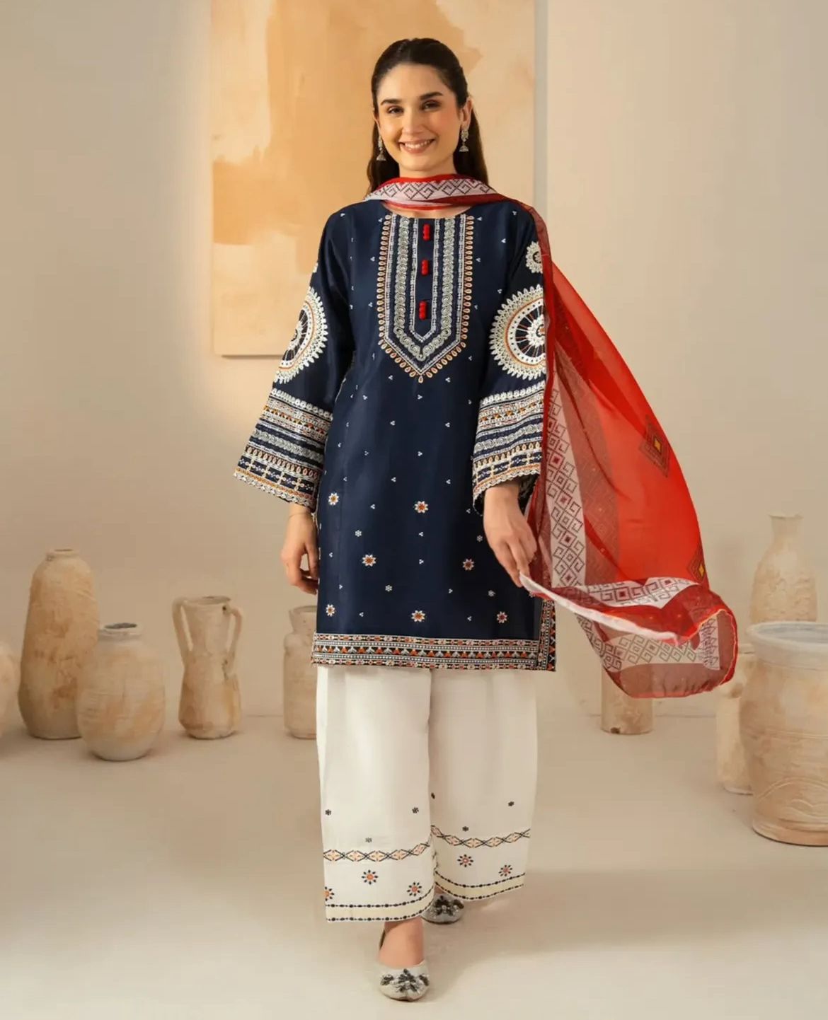 Arzu Full Embroidered 3pcs(Stitched)